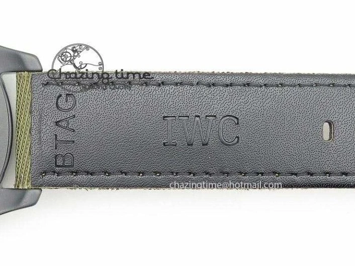 MIROTIME 0308 Big Pilot Top Gun Miramar PVD Plated Titanium on Green Nylon Strap A23J Refined 7398